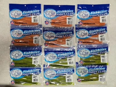 12 Pack Assortment, Fishbites Fight Club Brawler 5" Jerk Baits, NEW!