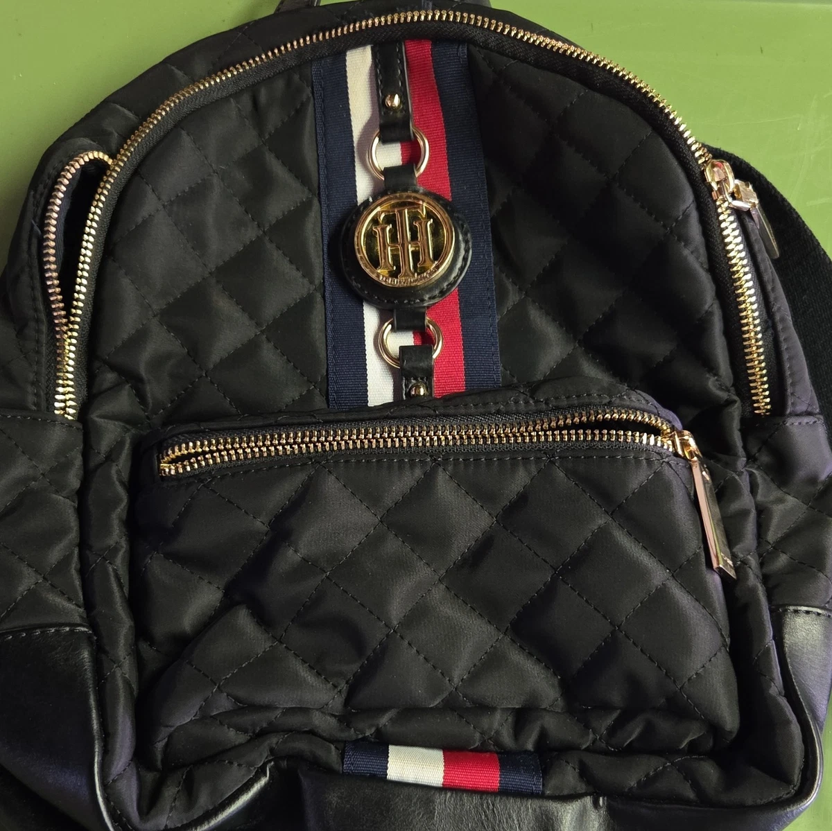 Tommy Hilfiger Quilted Black Nylon Backpack with Front Pocket Tommy Hilfiger Backpack Womens Black Quilted | Mercari main image 3