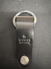 Gucci Black Leather Keychain With Box