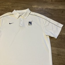 Navy Midshipmen Nike Fit Dry Short Sleeve Campus Polo Shirt (Men's XL) White