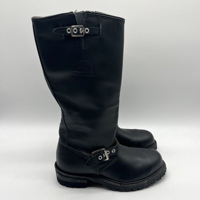 Vintage Carolina Engineer Boots Mens 7.5 Black Leather Steel Toe 
