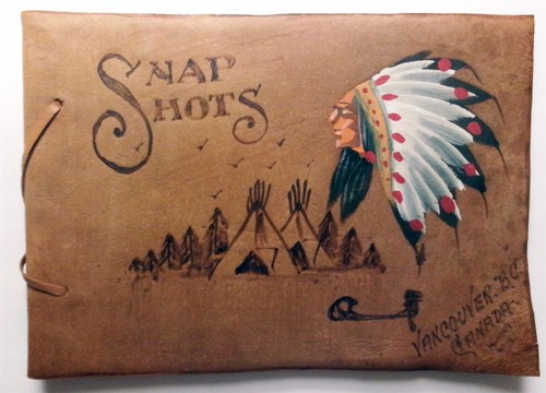 Suede Leather Photo Snap Shots 1945 Album Canada 20 Unused Pgs Indian Chief 12x9