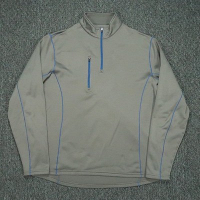 Peter Millar Pullover Men Medium Gray Crown Sport Fleece Performance Quarter Zip