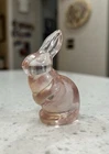 Fenton Miniature ChampagneSatin Rabbit Bunny Figurine 2.75"'95 Silver Label