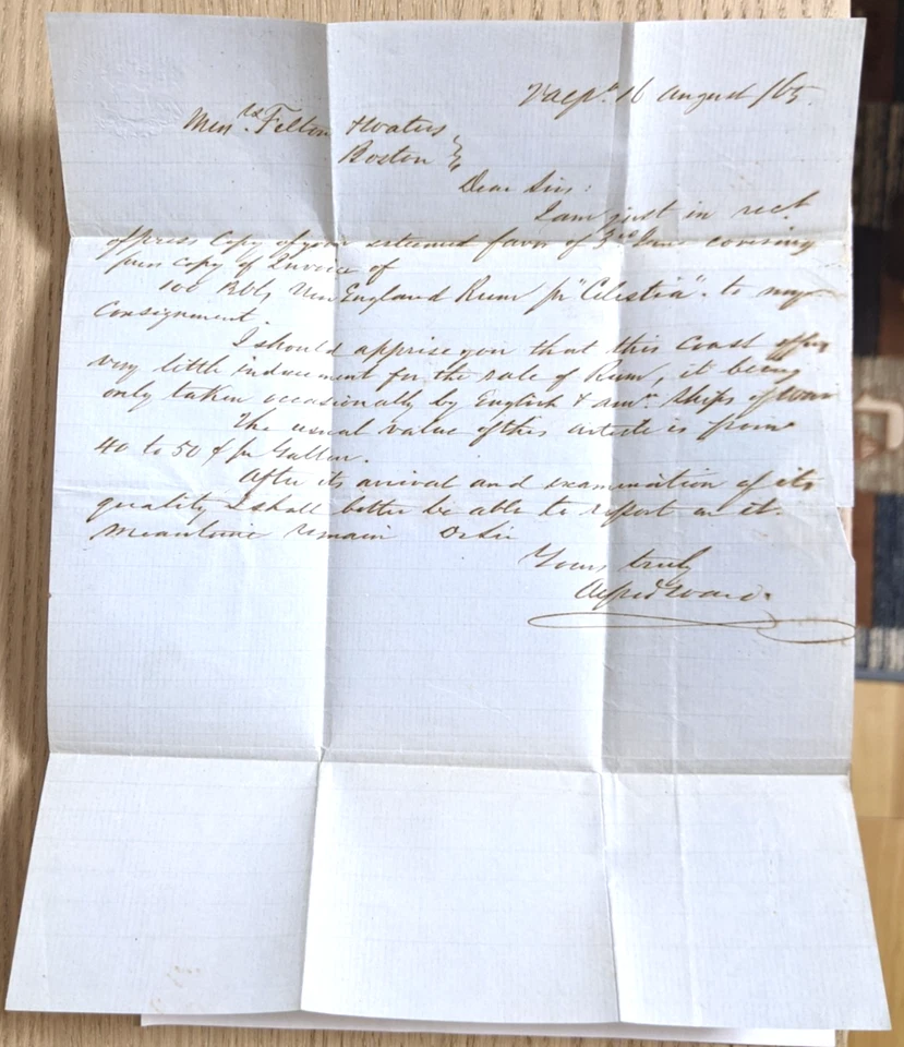 Valparaiso, Chile--Boston, MA, USA/Bootleg, Business Cover Re.: Rum/Sc. #65/1865 - Image 3 of 3