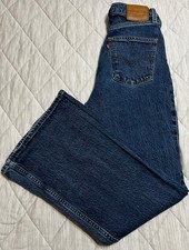 Levis Premium 70s High Flare Blue Jeans Women's 26 Big E Retro Boho Bell Bottom