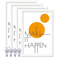 ijuerybai 12x18 Picture Frame Set of 4, White 12 x 18 Frame High Transparent Wal