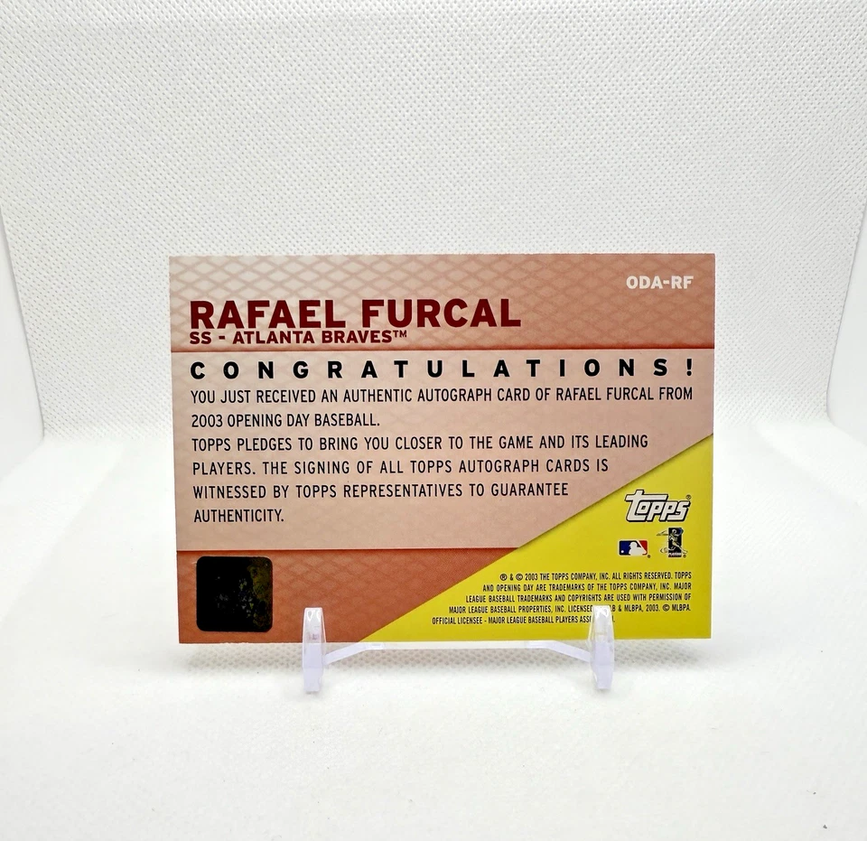RAFAEL FURCAL AUTO - 2003 Topps Opening Day #ODA-RF Atlanta Braves - Image 3 of 3