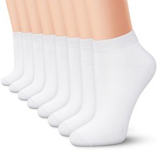 8 Pairs Womens Breathable Cotton Ankle Socks, Anti-Slip Low Cut Socks for All...