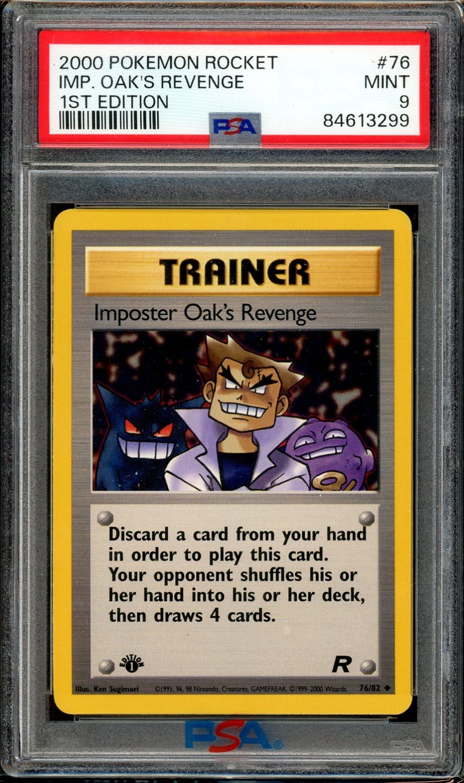 Pokemon Imposter Oak's Revenge 76/82 1st Edition Team Rocket PSA 9