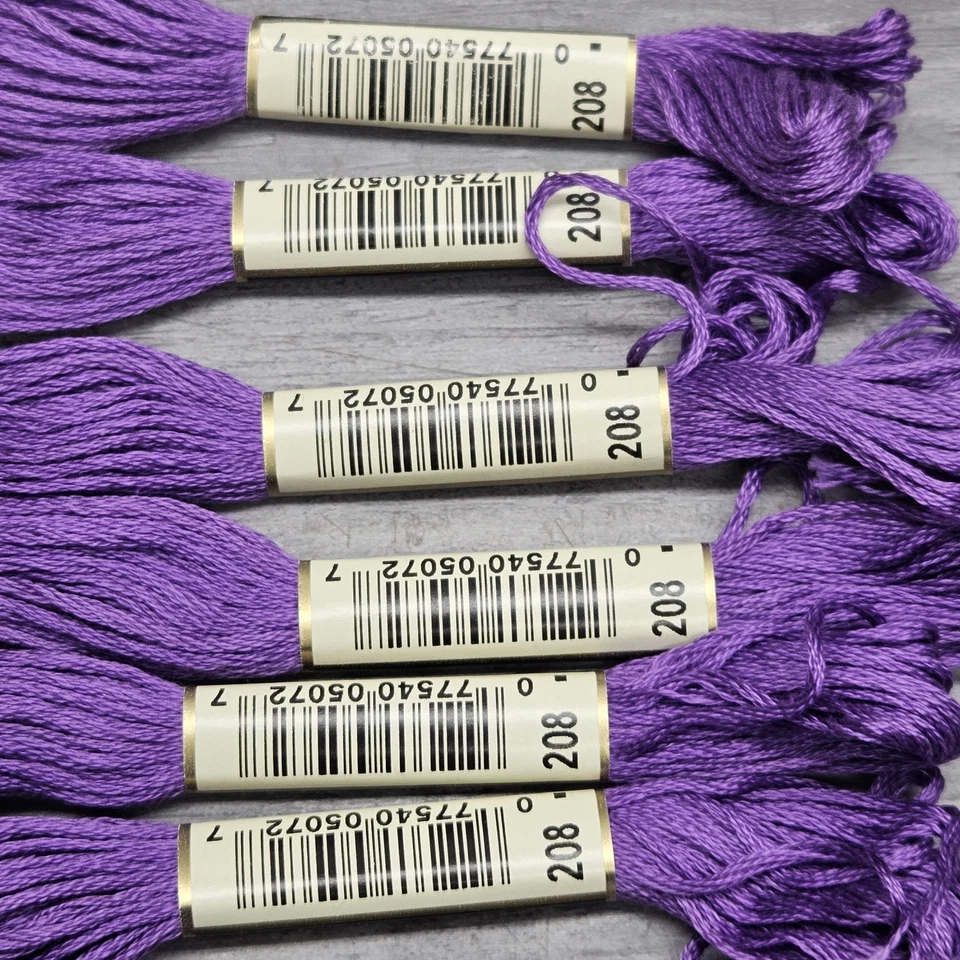 DMC 25 Embroidery Floss Mouline Made in France #208 Purple Pansy Lot (12) - Image 3 of 4
