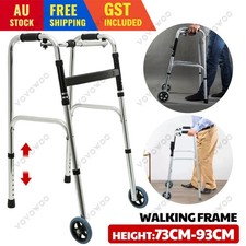 Foldable Walking Frame With Wheels Mobility Walker Wheels Aid Eldery Disability