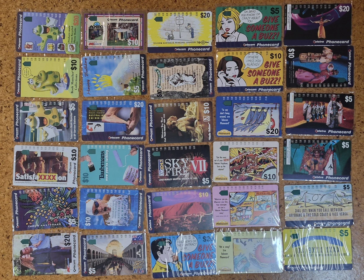 1990s $2 - $20 Telstra Telecom 199 phonecards collection MINT unused fv $1731