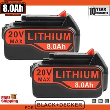 2PACK 8.0Ah 20V Battery For Black & Decker 20V MAX Lithium LBX20 LBXR20 LB2X4020