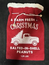 A Farm Fresh Christmas Red Burlap Bad Drawstring - Peanuts not Included