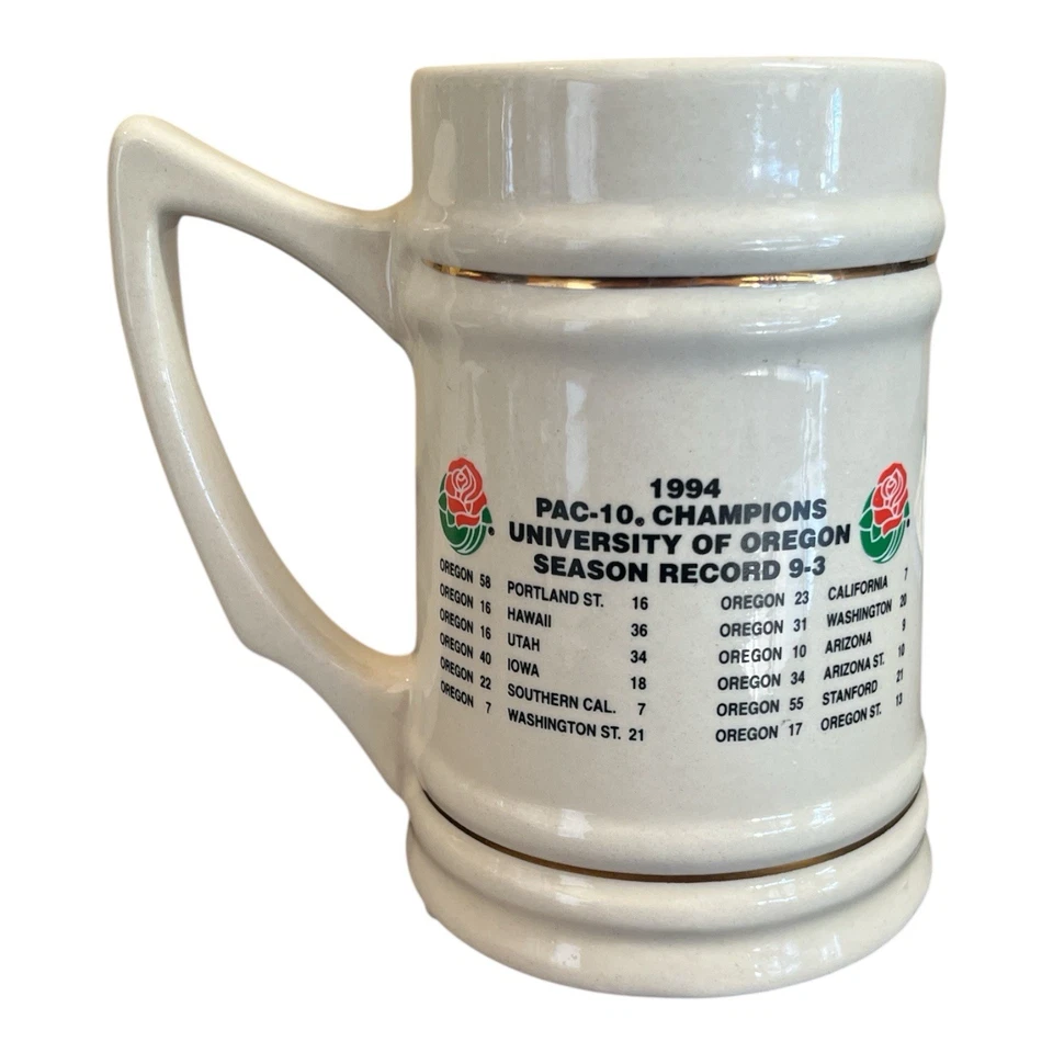 Oregon DUCKS Football 1994 PAC-10 CHAMPIONS Ceramic MUG Tankard 6 "  CUP  - Image 3 of 4
