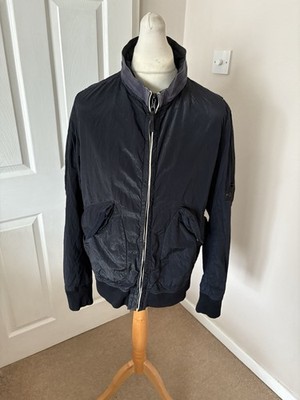 Herren Blau Vintage A/W 06 Stone Island Nylon Metall Bomberjacke Größe 2XL