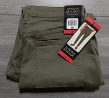 Banana Republic High Rise Twill Pant Womens Size 8 Green Ankle Office Casual