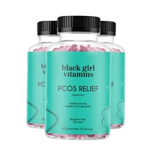 3-Pack Black Girl Vitamins PCOS Relief – Cycle Support for Women - 180 Gummies