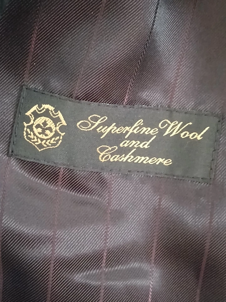 Bugatti Mens Long Coat 42R Superfine Wool Cashmere Black Overcoat  - image 4 of 4