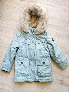 C&A Raintex Kinder Winterjacke Parka Gr. 122 Grün mit Kapuze