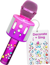 , Kids Karaoke Microphone  Includes Stickers  Bluetooth  Kids Birthday Gift 