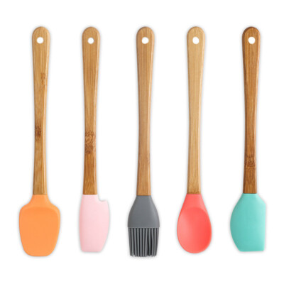 Kitchen Spatulas Set of 5 Mini Silicone Spatulas for Scraping Cooking Baking