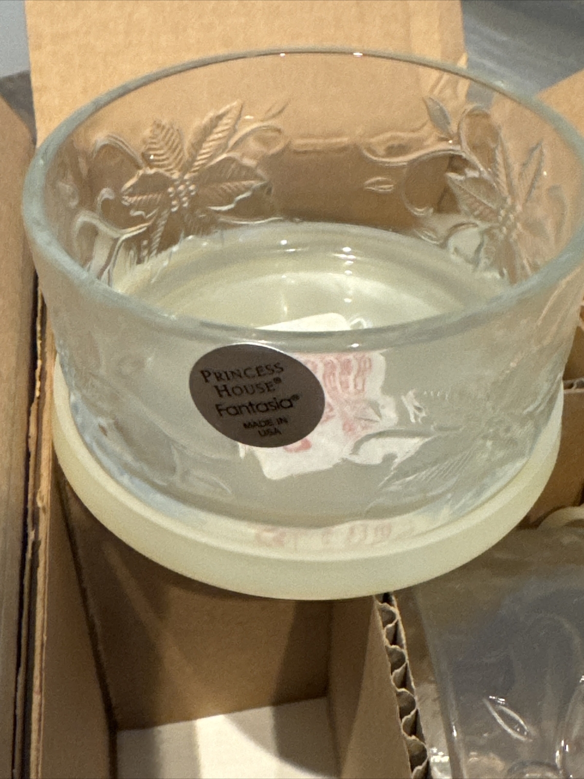 Princess House Fantasia Ovenware Set of 4 Crystal Bowls/Ramekins With