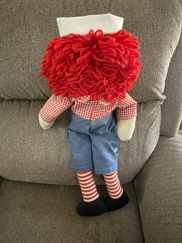 Vintage handgefertigte Raggedy "Andy" Puppe 24" Gewinde Gesicht abnehmbarer Hut (Mängel) süß - Bild 9 von 11