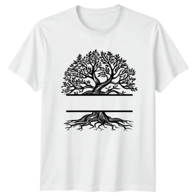 Verzierter Lebensbaum Silhouette Natur Herren Tee Damen Oberteil Grafik T-Shirt