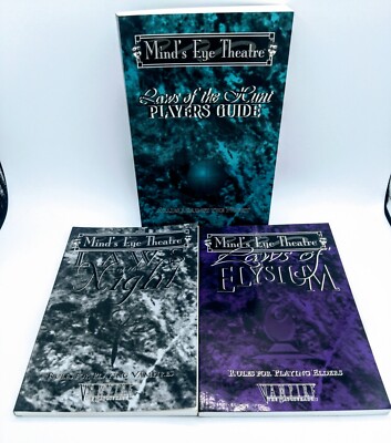 Mind's Eye Theatre Laws of the Night,Elysium Amd Hunt 3 Books