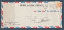 Eta/ enveloppe  Bahamas on His Majesty's Service pour UIT Suisse 1950