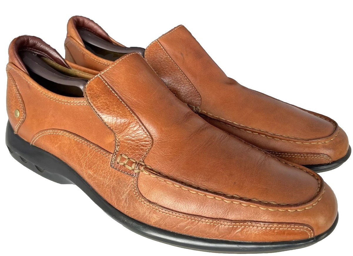 Cole Haan Apron Toe Slip On Orangish-Brown Leather Loafer  display picture 3
