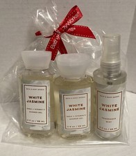 Bath  Body Works 3 WHITE JASMINE Travel Refillable Mist  2 Shower Gels