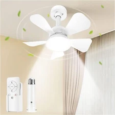 Ceiling fan with light and remote control, silent ceiling fan with 5 blades