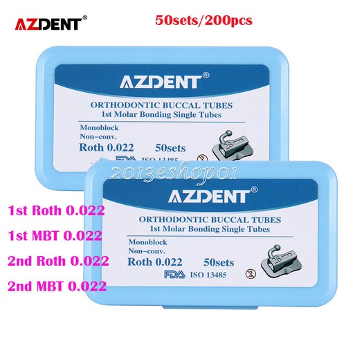 50Sets AZDENT Dental Orthodontic Buccal Tube 1st 2nd Molar Tube Roth MBT .022 - 第 1/14 張圖片