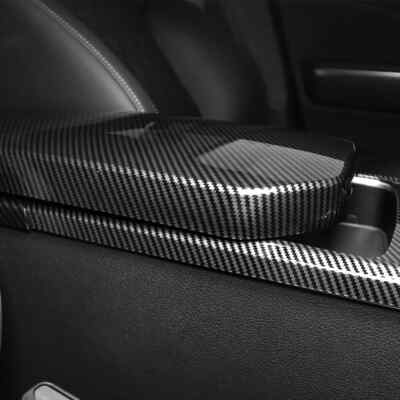 Für Kia Stinger Mittelkonsole Armlehne Überzug Abdeckung Trimmen Carbon Faser