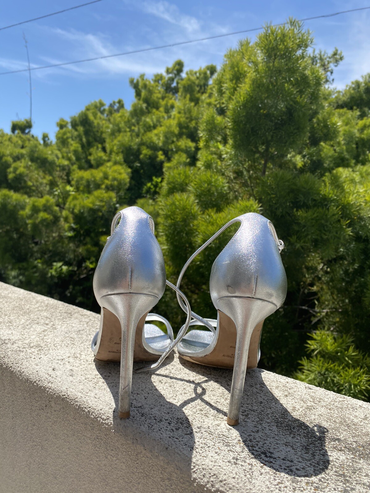 YSL Yves Saint Laurent AMBER 8 5 scarpe sandali taglia 39 argento