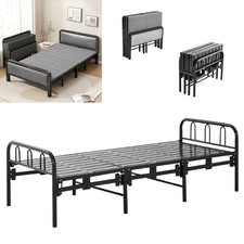 Foldable Rollaway Bed Portable Guest Bed Metal Frame Single Sleep Bed Nap Daybed