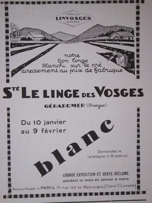 Publicité Ancienne Linvosges Gérardmer - Année 1940 - Noir Et Blanc - 12x16 Cm - Bon état