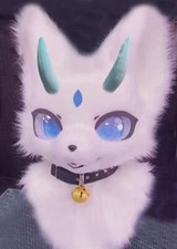 Furuit Long-haired Cat and Fox Mascot Head Party Halloween Fur Role Play 96#