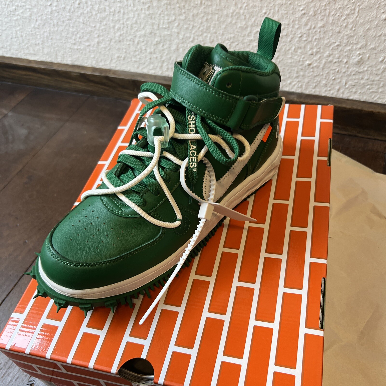 OFF WHITE X NIKE Taglia EU 44 Nike Off White x Air Force 1 SP Leather Mid Pine Green