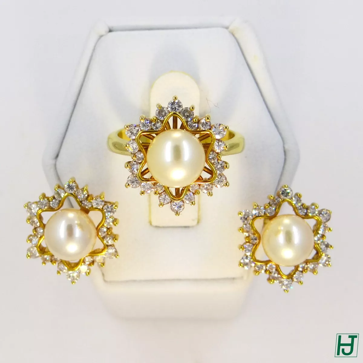 Gold Pearl & Diamante Stud Earring Pack