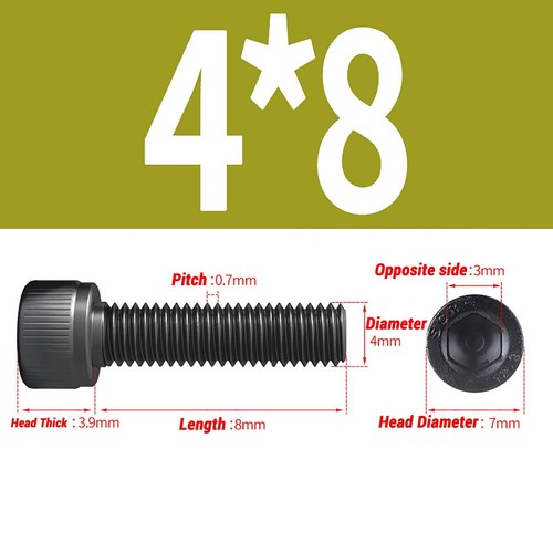 M2 M2.5 M3 M4~M16 Socket Button Head Screws 12.9 High Tensile Black Allen Bolts - Picture 55 of 205