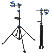 Bike Repair Stand Rack Adjustable Folding Maintenance w/Tool Tray Workstand 