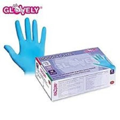 GLOVELY 1000 Guanti in nitrile BLU senza polvere confezione 100 pz no lattice Misura XL