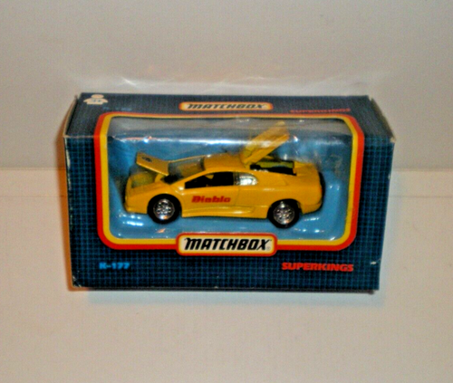 Vintage Matchbox Superkings K177 LAMBORGHINI DIABLO CAR - Yellow - MIB - RARE