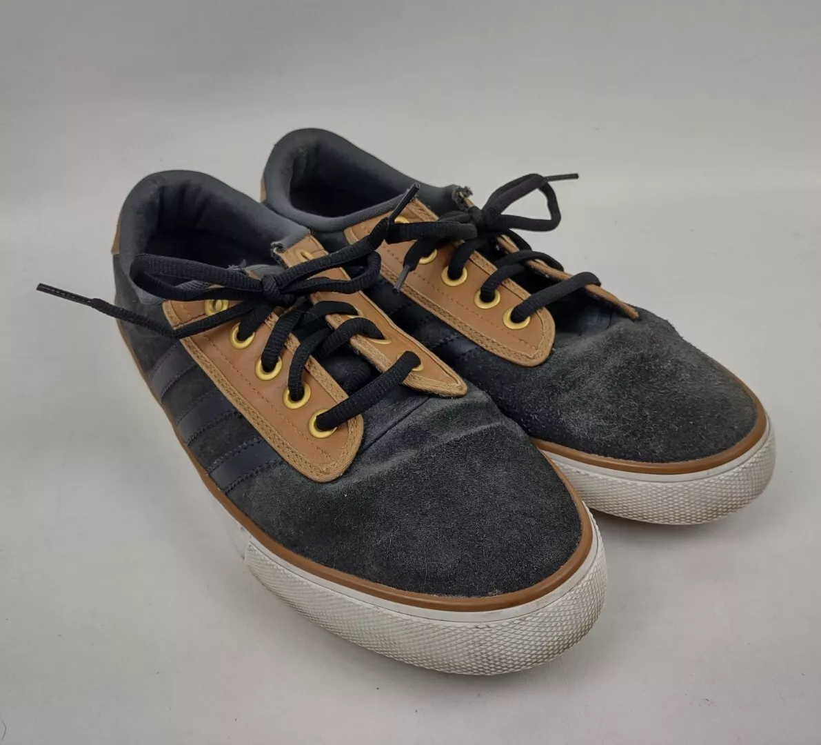 Kiel Skate Shoe Gray Suede With Brown Leather &amp; Gold Trim Men&#039;s Size 10 | eBay