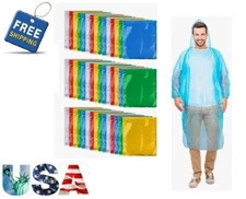 Handepo 200 Pcs Bulk Disposable Rain Ponchos with Hood – Adult Size, Emergency R