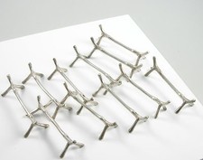 11 Messerb&auml;nke versilbert Handarbeit Astwerk